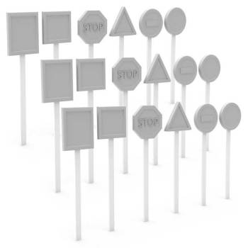 Green Stuff World 3D Printed Set -Traffic Signs 1:35