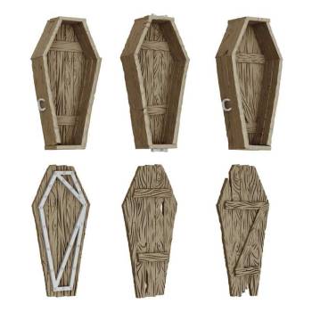 Green Stuff World 3D Printed Set - Dungeon Wooden Coffins 1:48