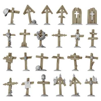 Green Stuff World 3D Printed Set - Trench Wooden Crosses 1:48 - 1:35