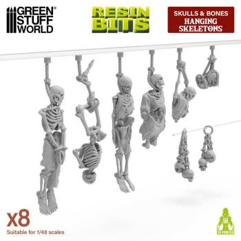 Green Stuff World 3D Printed Set - Hanging Skeletons 1:48