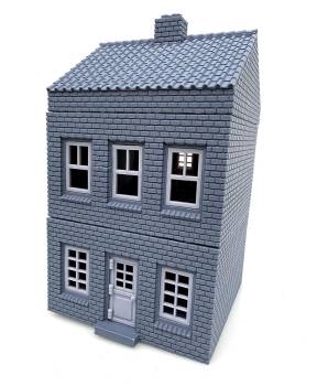 ToonKrieg ToonTown Brick Row #1 - Tile Roof