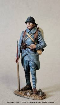 WWI: French Infantryman Standing with Rifle, 1916-18