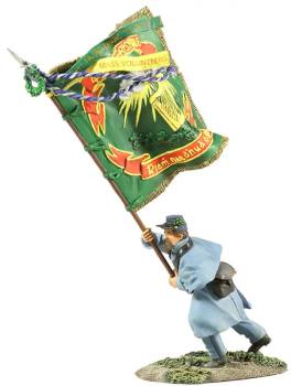 American Civil War: Union Infantry in Overcoat - Irish Brigade Flagbearer Charging No. 1