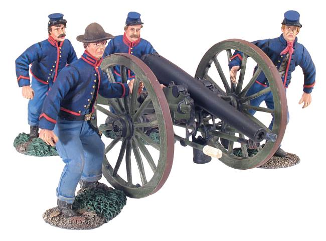 American Civil War: Union Artillery Set No. 4 Running Up - 3in Ordinance Rifle with Four Man Crew