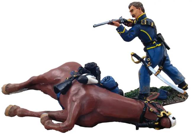 American Civil War: Union Trooper Firing Behind Horse Casualty No.1
