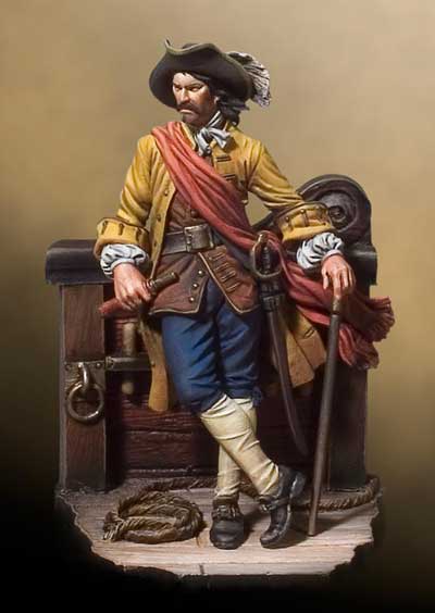 Уильям кидд. Пират, Andrea Miniatures. Вид пирата 18 века внешний. Captain Kidd Pirates logo.