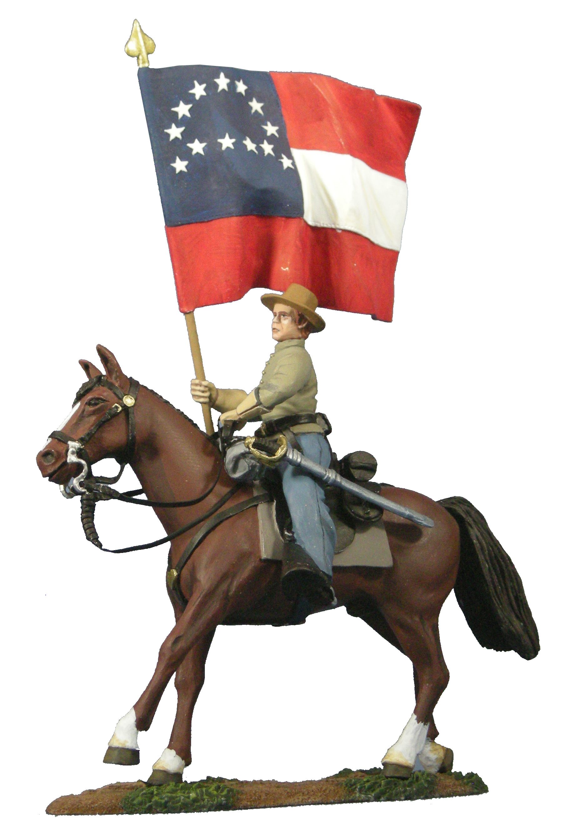 American Civil War: Confederate Flagbearer General Robert E. Lees Headquarters Flag Mounted