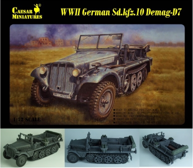 Military Series: WWII German SdKfz 10 Demag D7 with 3 Crew Members