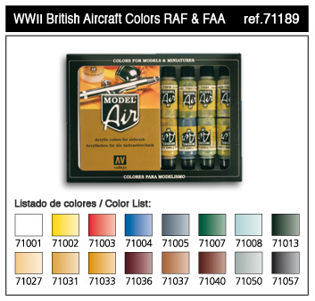 Vallejo Paint 17ml Bottle WWII British Africa 1939-1943 Model Air AFV Paint  Set (8 Colors) 
