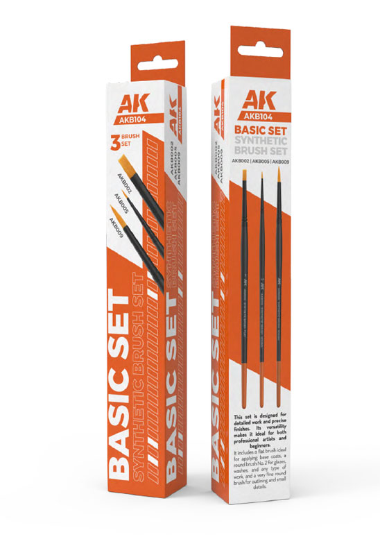 AK Interactive Synthetic Brush Basic Set