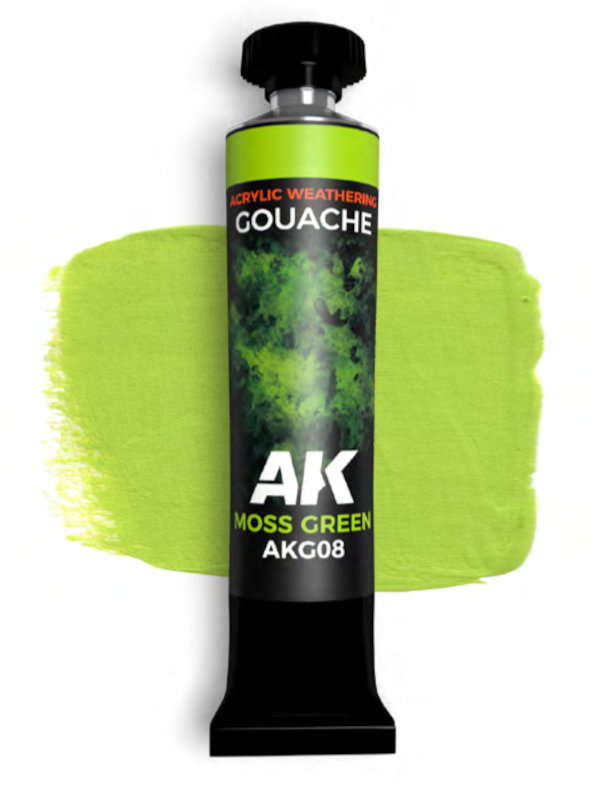 AK Gouache: Moss Green Weathering Paint 20ml Tube