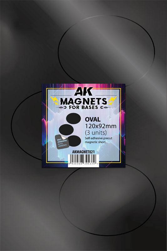 AK Interactive Magnets Sheet Oval Base 120x92mm (3 Units)
