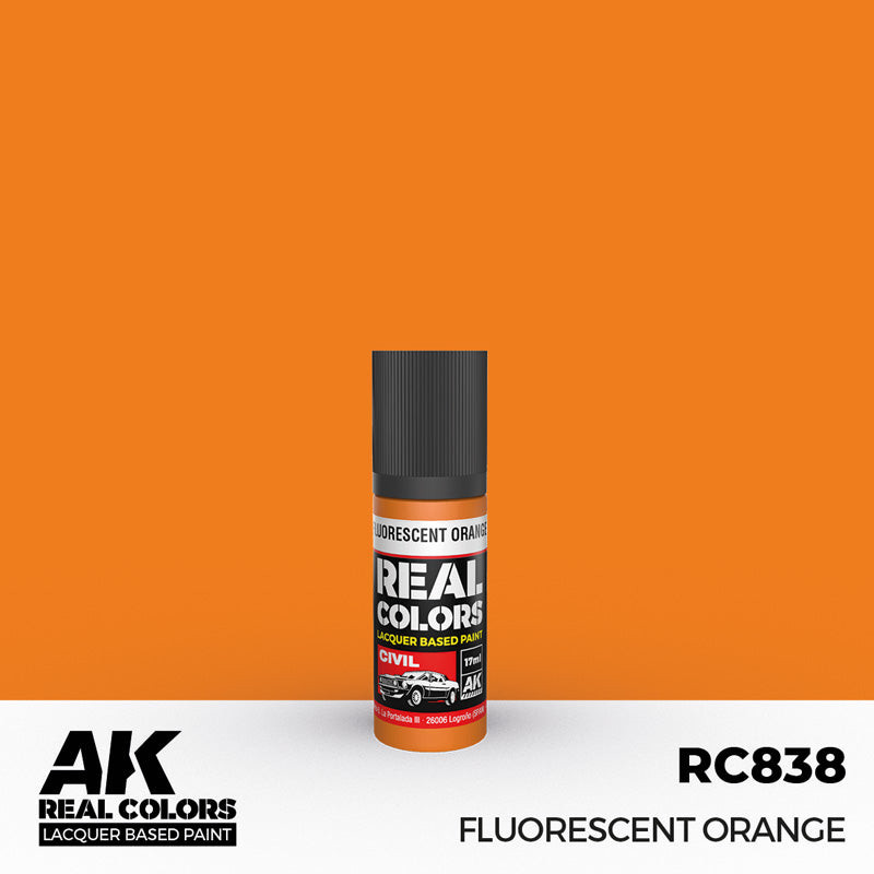 Real Colors Civil: Fluorescent Orange RAL3024 Acrylic Lacquer Paint