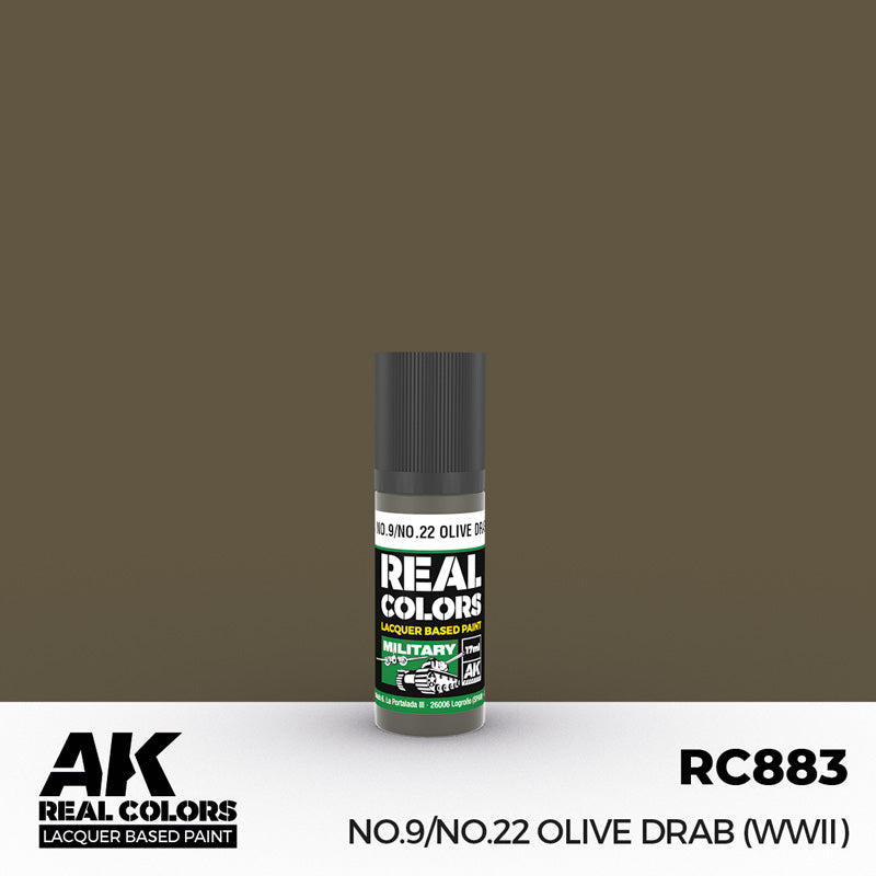 Real Colors Military: Olive Drab WWII No.9/22 Acrylic Lacquer Paint