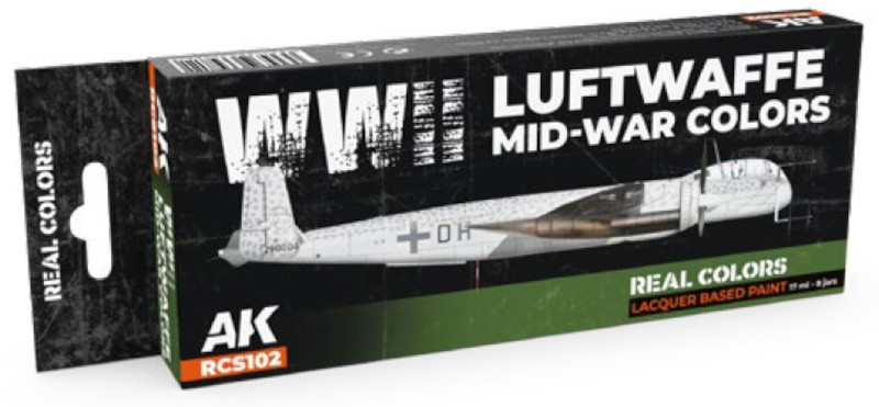 Real Colors: WWII Luftwaffe Mid-War Acrylic Lacquer Paint Set (8) 17ml Bottles