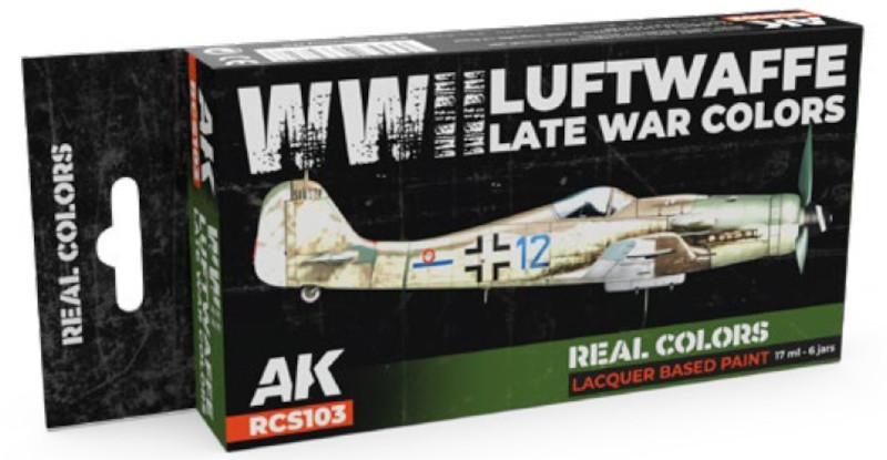Real Colors: WWII Luftwaffe Late War Acrylic Lacquer Paint Set (6) 17ml Bottles