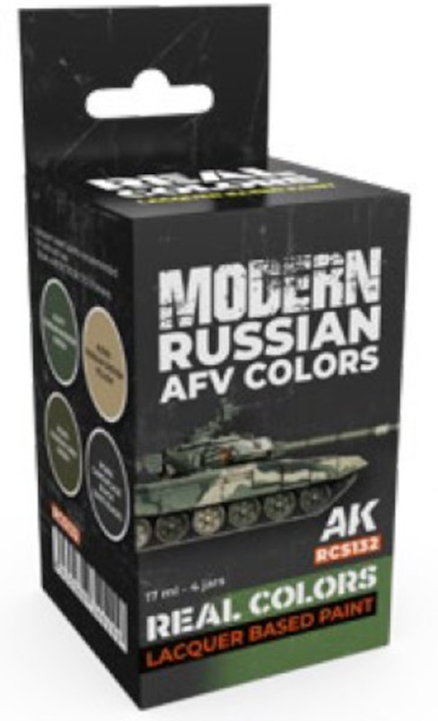 Real Colors: Modern Russian AFV Acrylic Lacquer Paint Set (4) 17ml Bottles