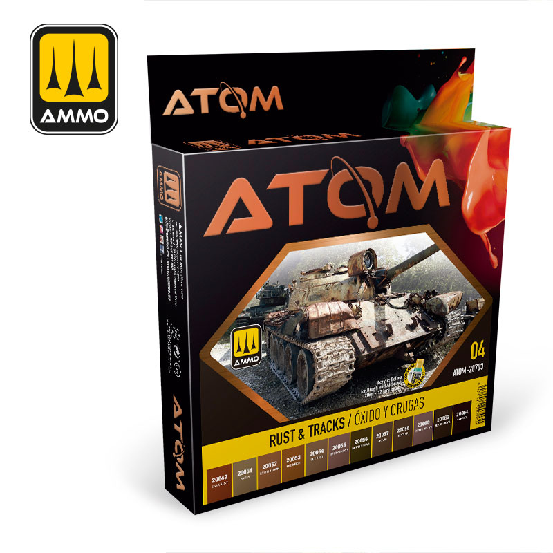 Ammo By Mig ATOM Acrylic Paint Set: Rust & Tracks Colors - ONLY 2 AVAILABLE AT THIS PRICE