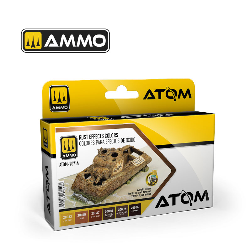 Ammo By Mig ATOM Acrylic Paint Set: Rust Effects Colors Set