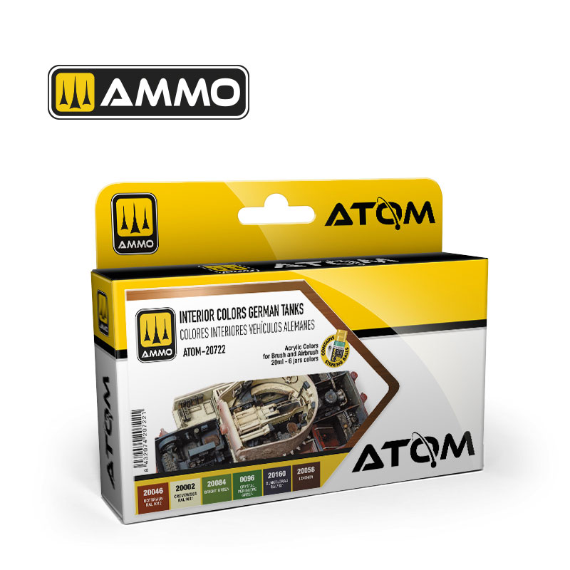 Ammo By Mig ATOM Acrylic Paint Set: German Tanks Interior Colors Set