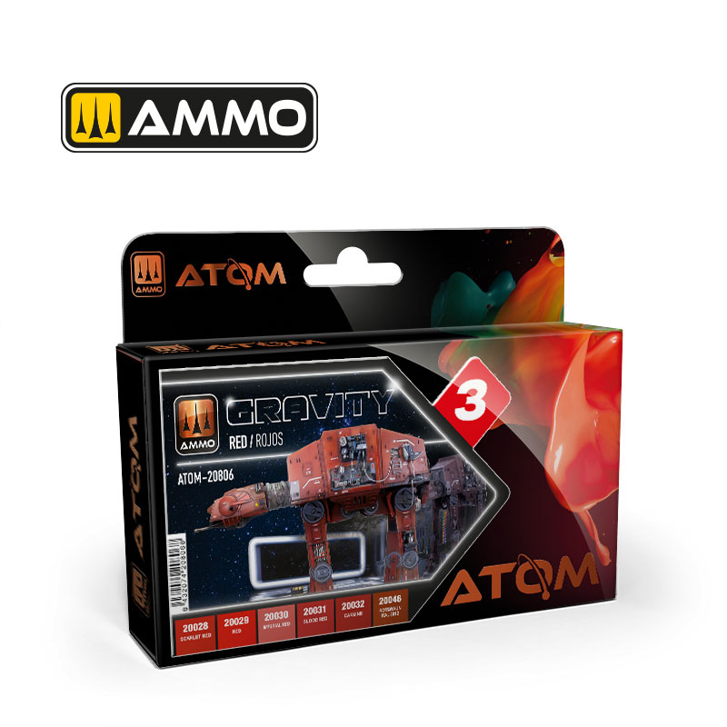 Ammo By Mig ATOM Acrylic Paint Set: Gravity Set 3 - Red