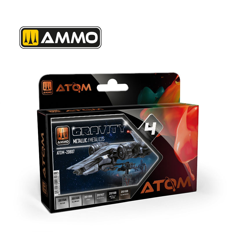 Ammo By Mig ATOM Acrylic Paint Set: Gravity Set 4 - Metallic