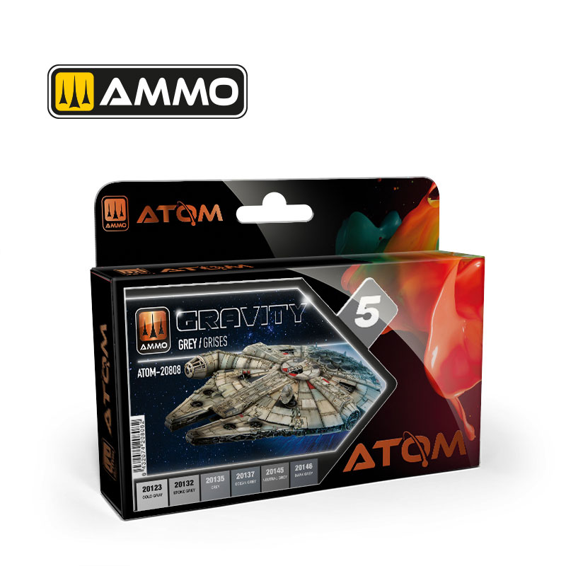 Ammo By Mig ATOM Acrylic Paint Set: Gravity Set 5 - Grey