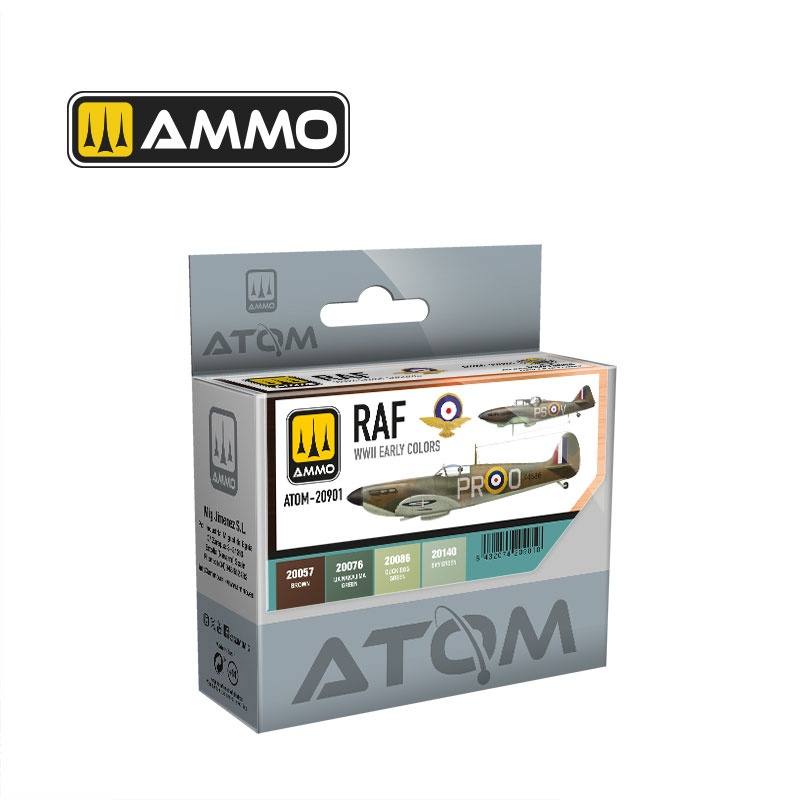 Ammo By Mig ATOM Acrylic Paint Set: RAF WWII Early Colors Set