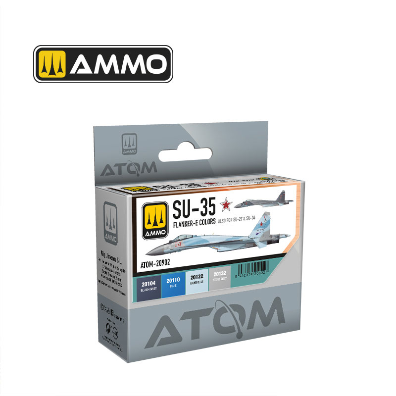 Ammo By Mig ATOM Acrylic Paint Set: Su35 Flanker-E (Su27/34) Colors Set