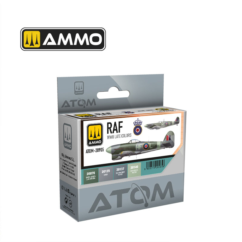 Ammo By Mig ATOM Acrylic Paint Set: RAF WWII Late Colors Set