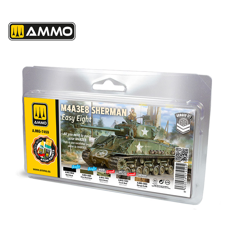 Ammo By Mig M4A3E8 Sherman Easy Eight Weathering and Paint Set