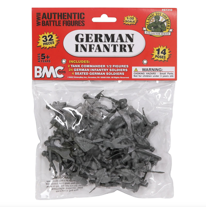 BMC CTS WW2 German Infantry Plastic Army Men - 32pc Gray