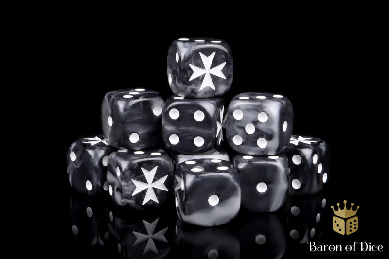 Baron of Dice Knights Templar - Black Dice (25 dice)