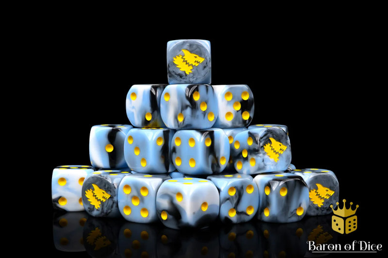 Baron of Dice Snow Direwolf Dice (25 dice)