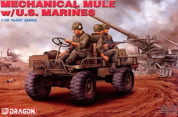 Mechanical Mule Military Vehicle w/3 US Marines