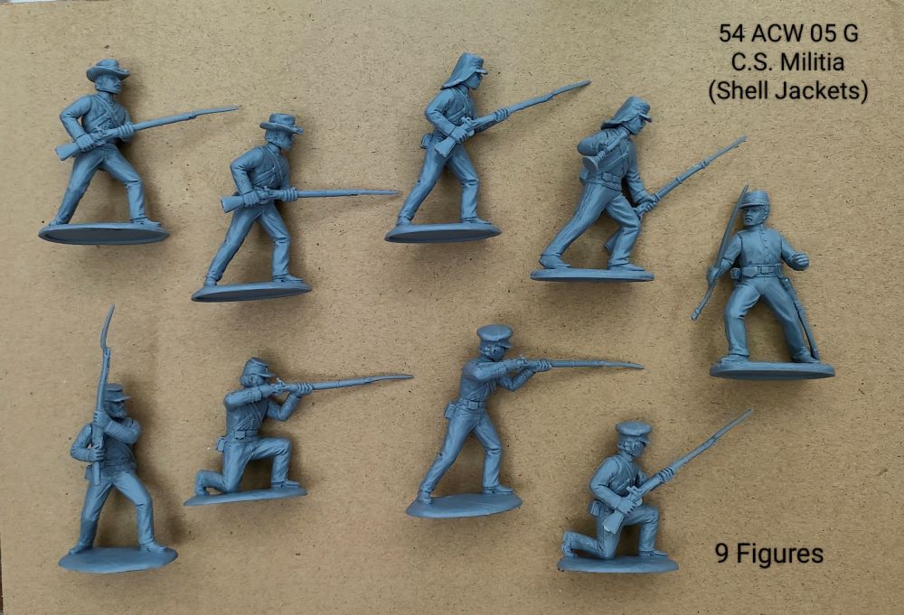 American Civil War Confederate C.S. Militia - Grey Plastic