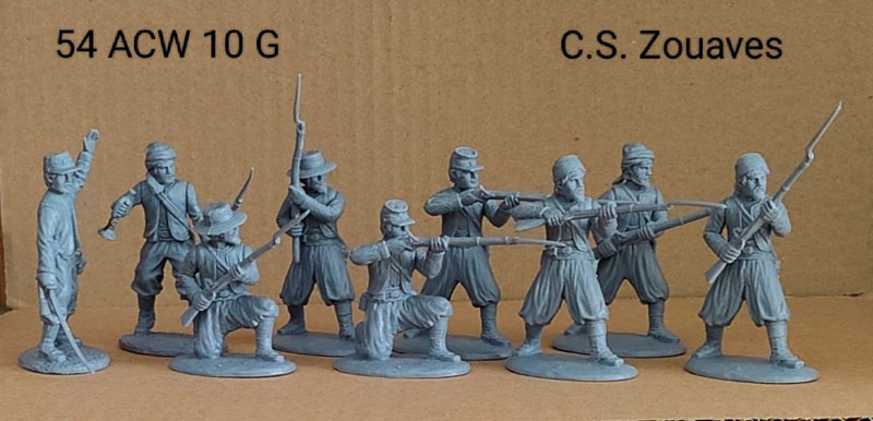 American Civil War Confederate C.S. Zouaves - Grey Plastic