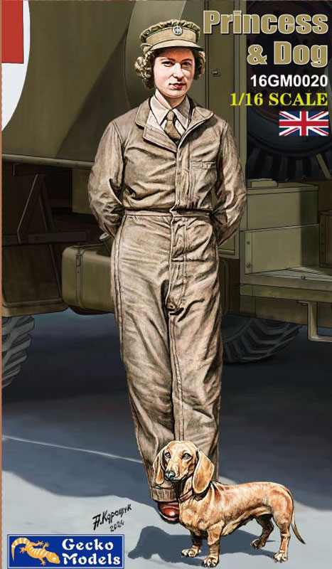 Princess Elizabeth Wearing WWII Army Jumpsuit & Dog