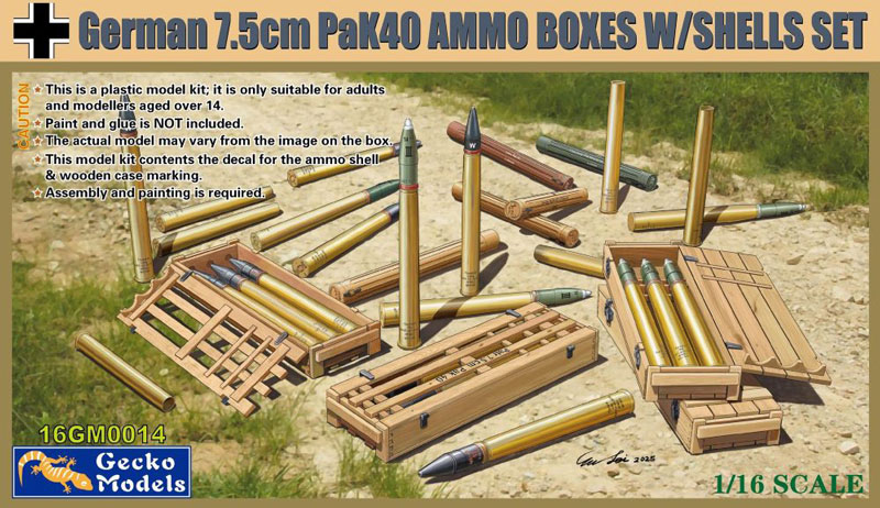 Gecko Models German 7.5cm PaK40 Ammo Boxes w/Shells Set