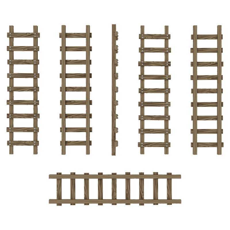 Green Stuff World 3D Printed Set - Small Wooden Ladders 1:48 - 1:35