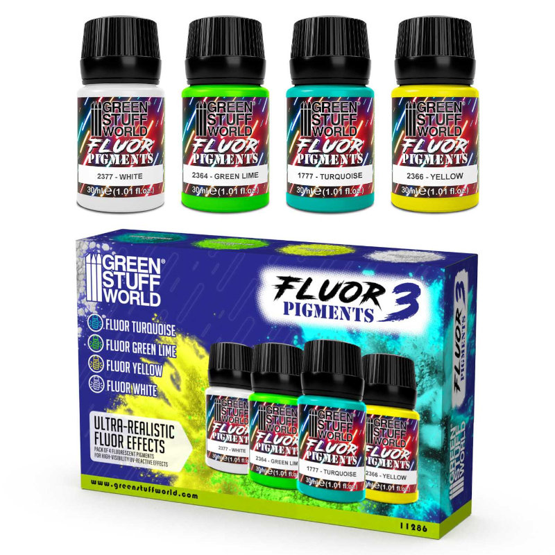 Green Stuff World Fluor Pigments Set 30ml - No. 3