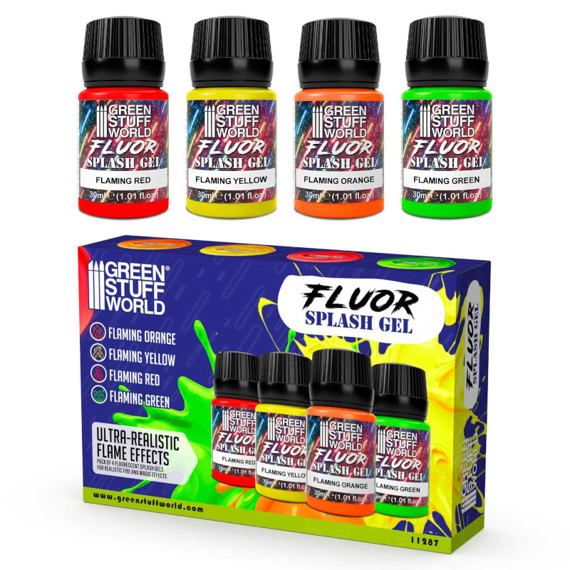 Green Stuff World Flaming Splash Gel Set 30 ml (pack x4)