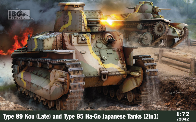 IBG Type 89 Kou (Late) and Type 95 Ha-Go Japanese Tanks (2in1) + Bonus: small Japanese Handcart