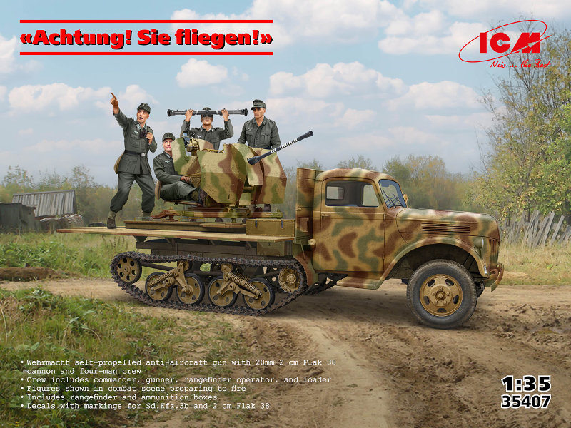 ICM Sd.Kfz.3b with 2cm Flak 38 Achtung! Sie fliegen!