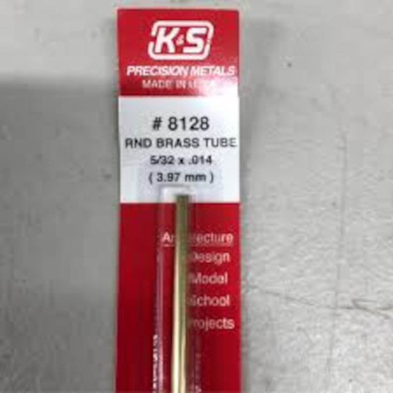 Round Brass Tube .014in Wall - 5/32in x 12in - 1 pc.