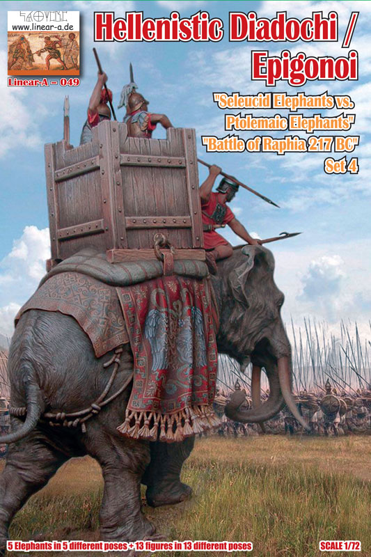 Linear A Hellenistic Diadochi / Epigonoi, Seleucid Elephants vs Ptolemaic Elephants Battle of Raphia 217 BC Set 4 (Big Set)