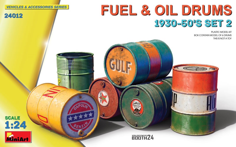 Miniart Fuel & Oil Drums 1930-50’s Set 2