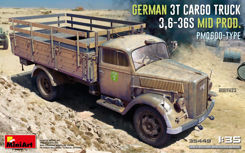 Miniart German 3T Cargo Truck 3.6-36S Mid Production Pmq600-Type