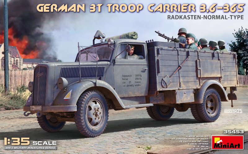 MiniArt German 3T Troop Carrier 3,6-365 Radkasten Normal Type