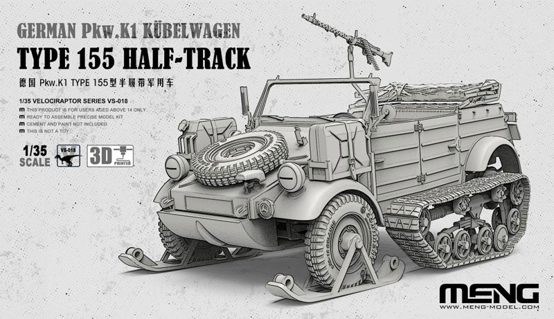 Meng German PkwK1 Kubelwagen Type 155 Halftrack
